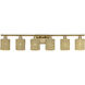 Weavington 6 Light 46 inch Antique Gold Leaf Vanity Wall Sconce Wall Light