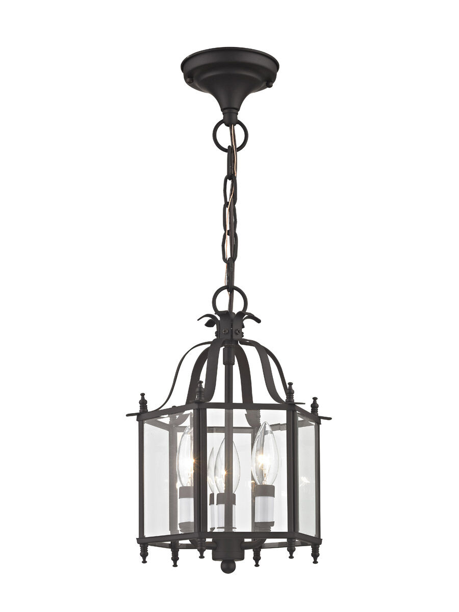 Livingston 3 Light 10 inch Bronze Convertible Mini Pendant/Ceiling Mount Ceiling Light