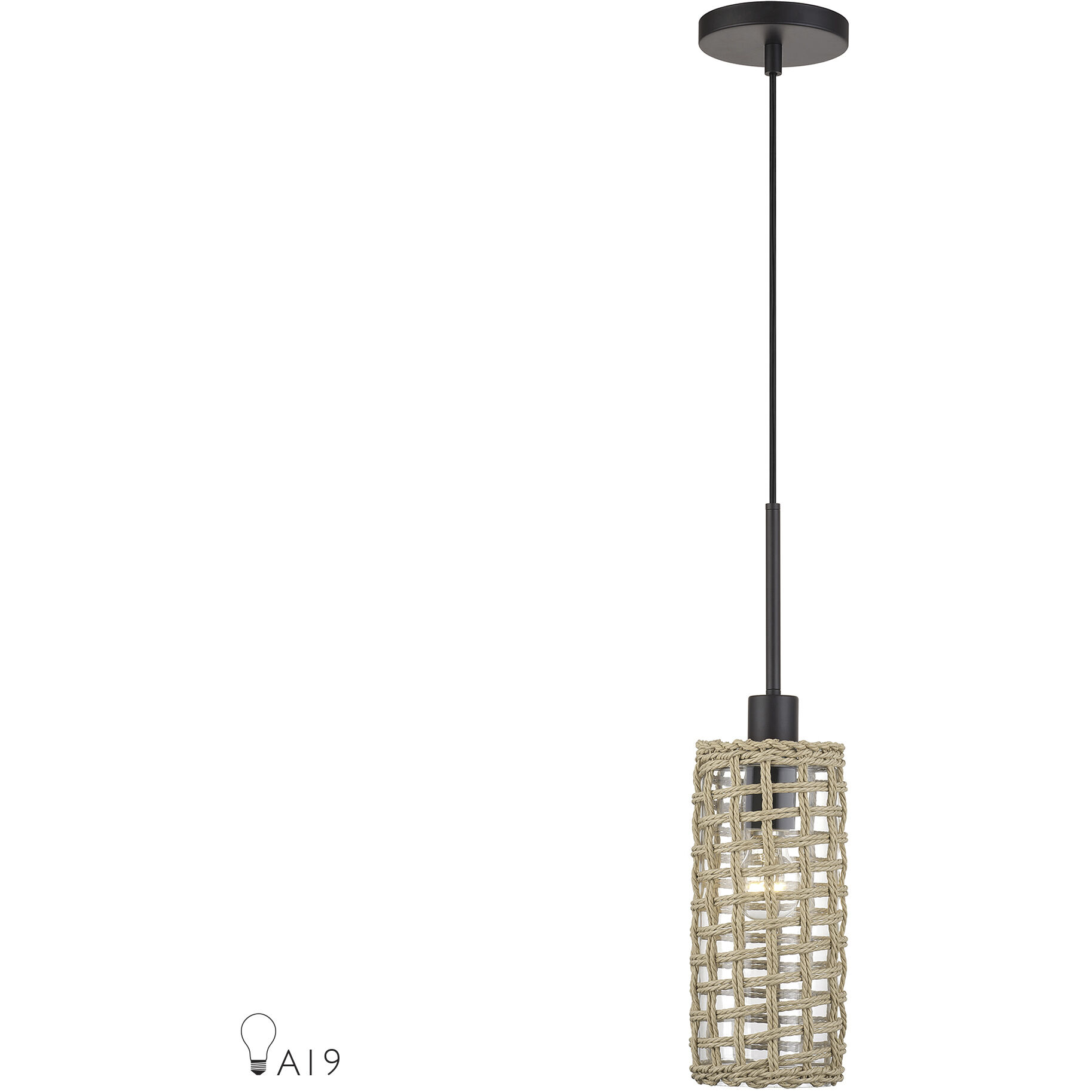 Twinewell 1 Light 5.13 inch Bronze Mini Pendant Ceiling Light