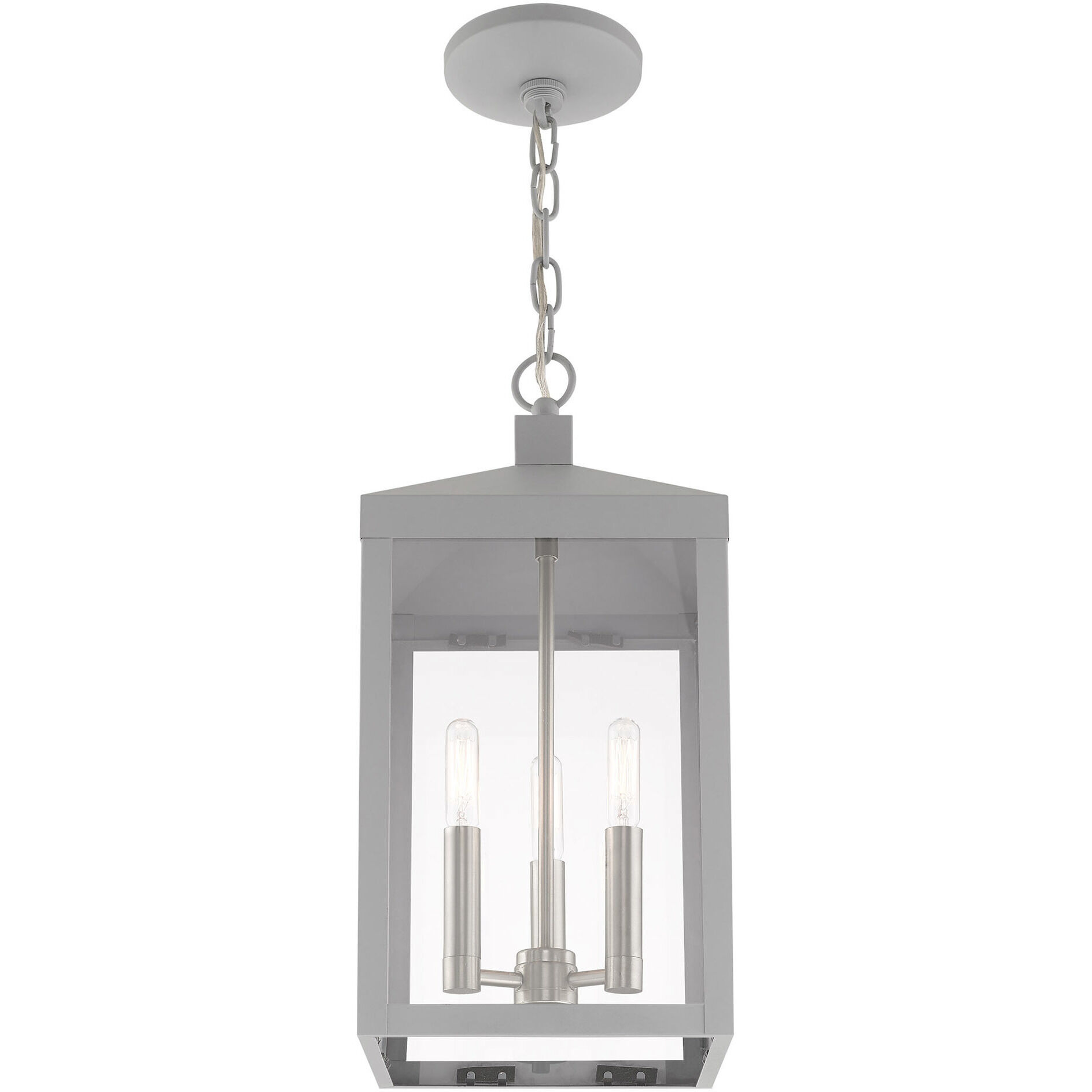 Nyack 3 Light 8.25 inch Nordic Gray Outdoor Pendant Lantern
