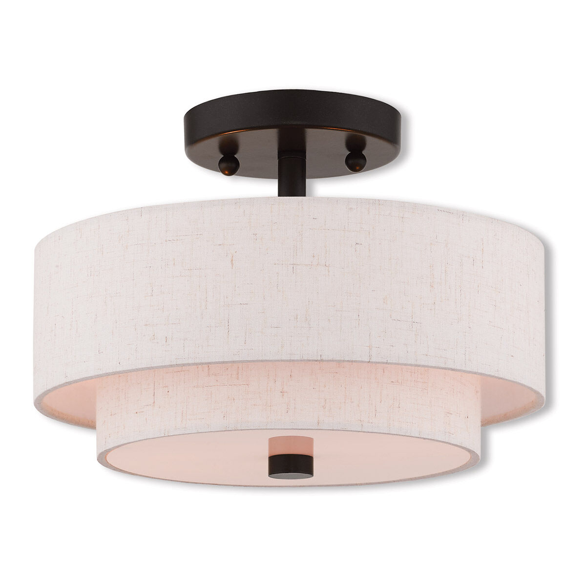 Claremont 2 Light 11 inch English Bronze Semi-Flush Mount Ceiling Light