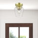 Willow 1 Light 5.75 inch Satin Brass Flush Mount Ceiling Light