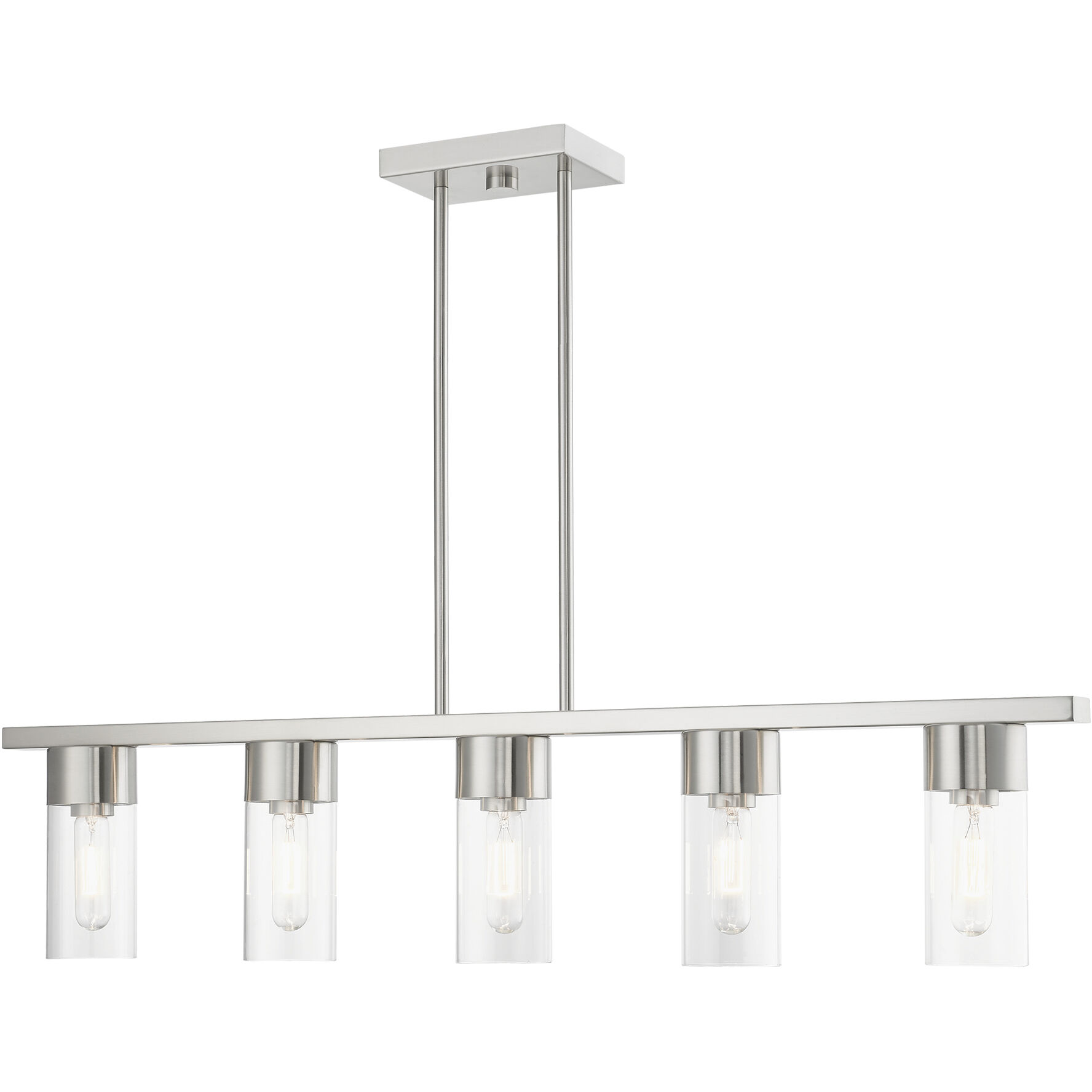 Carson 5 Light 40 inch Brushed Nickel Linear Chandelier Ceiling Light