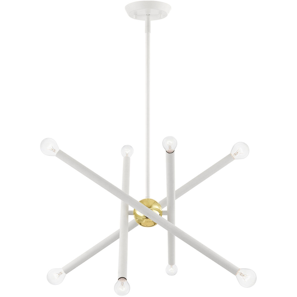 Soho 8 Light 20 inch White with Polished Brass Accents Chandelier Ceiling Light