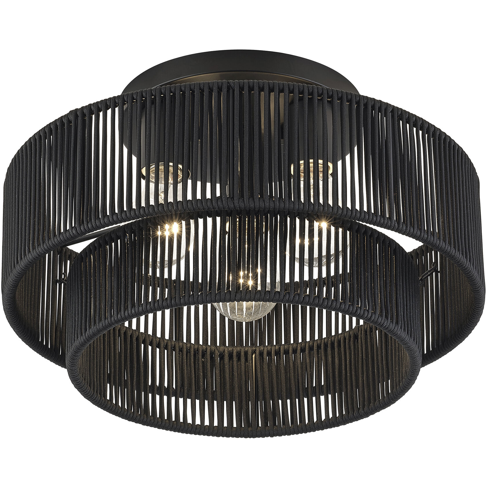 Acordia 3 Light 15 inch Black Semi Flush Mount Ceiling Light, Large
