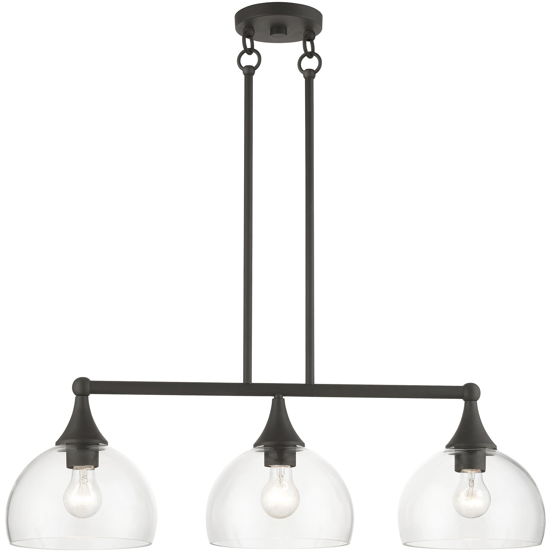 Glendon 3 Light 30 inch Bronze Linear Chandelier Ceiling Light