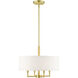 Meridian 4 Light 18 inch Satin Brass Pendant Chandelier Ceiling Light
