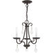 Daphne 3 Light 14 inch English Bronze Mini Chandelier Ceiling Light