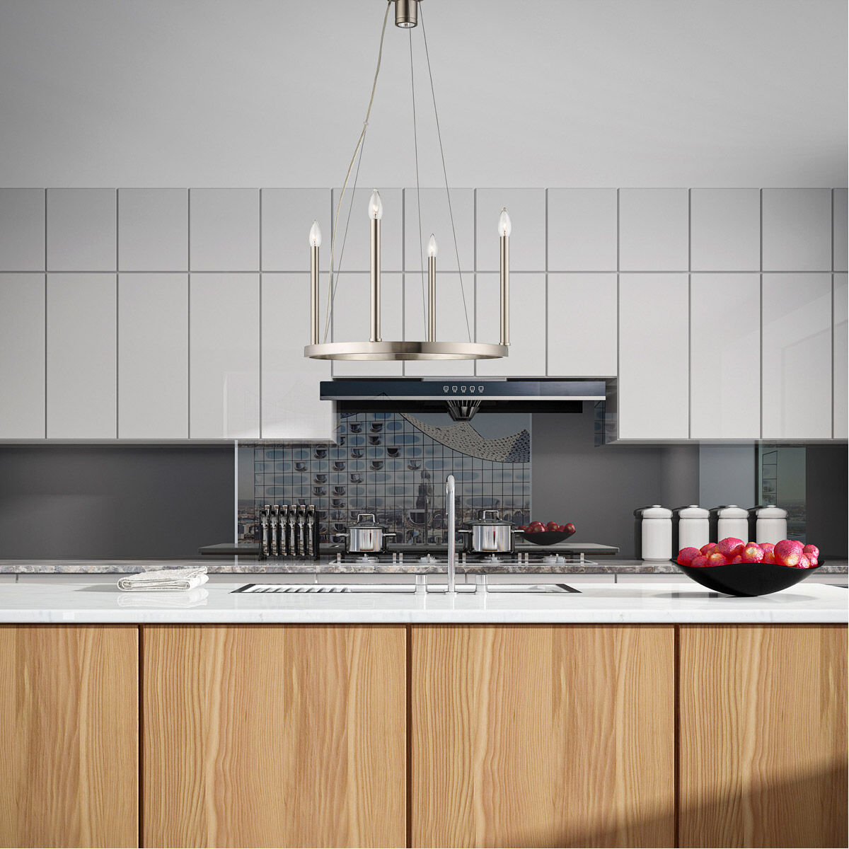 Alpine 5 Light 20 inch Brushed Nickel Chandelier Ceiling Light