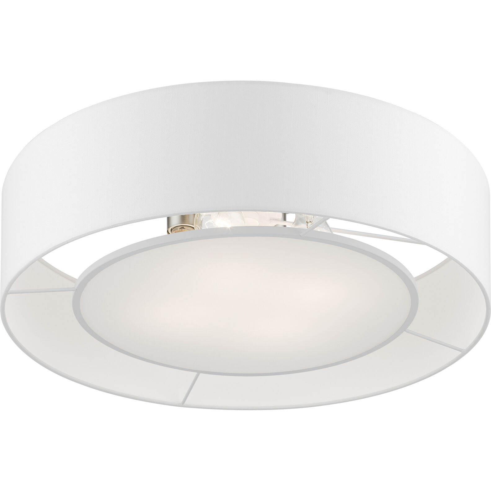 Gilmore 4 Light 21 inch Brushed Nickel with Shiny White Accents Semi-Flush Ceiling Light
