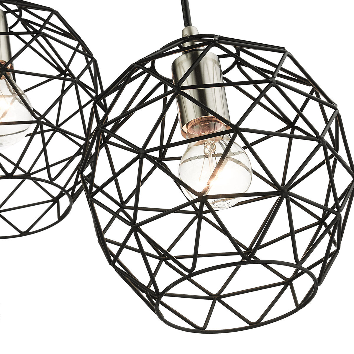 Geometrix 3 Light 20 inch Black Pendant Ceiling Light