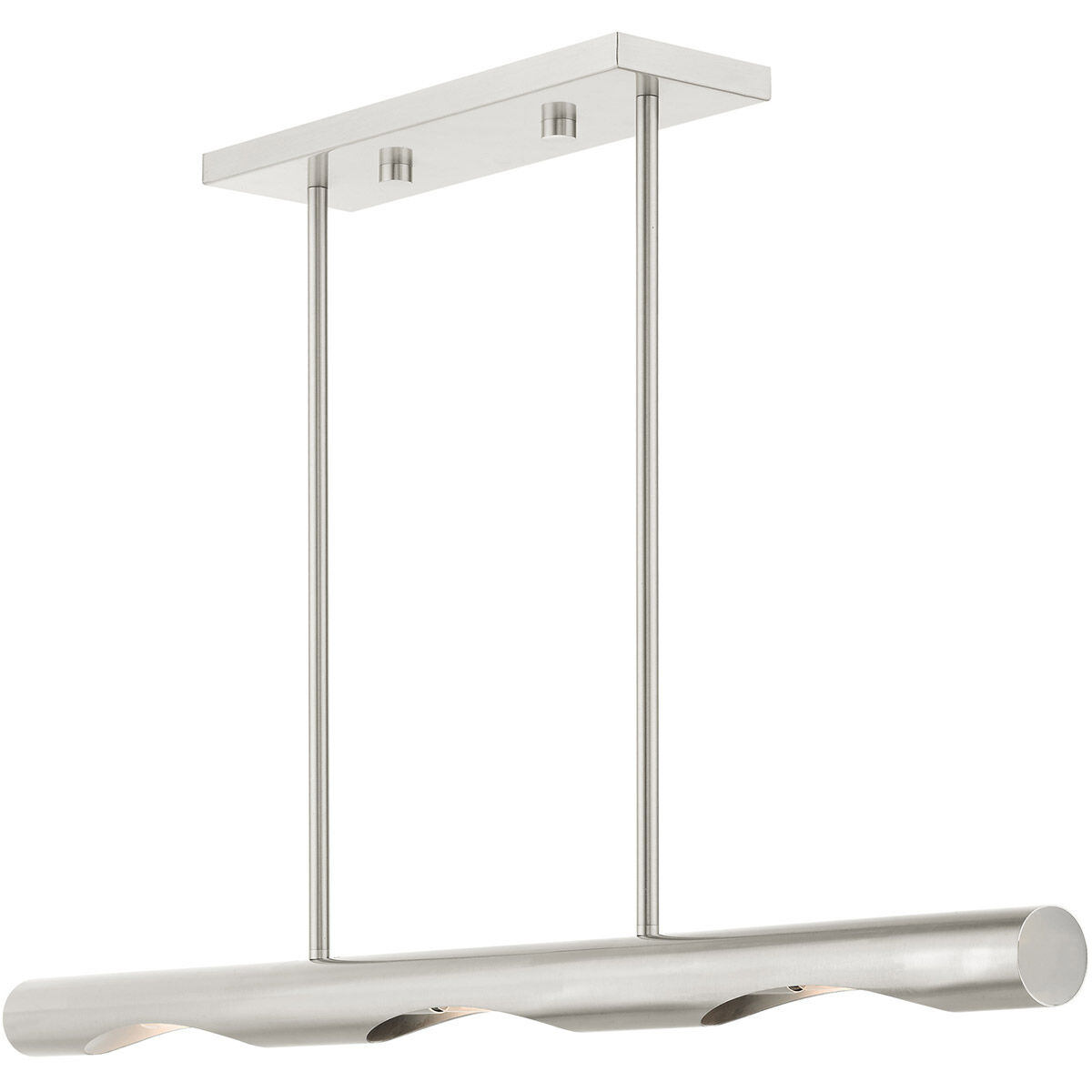 Acra 3 Light 36 inch Brushed Nickel Linear Chandelier Ceiling Light