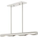 Acra 3 Light 36 inch Brushed Nickel Linear Chandelier Ceiling Light