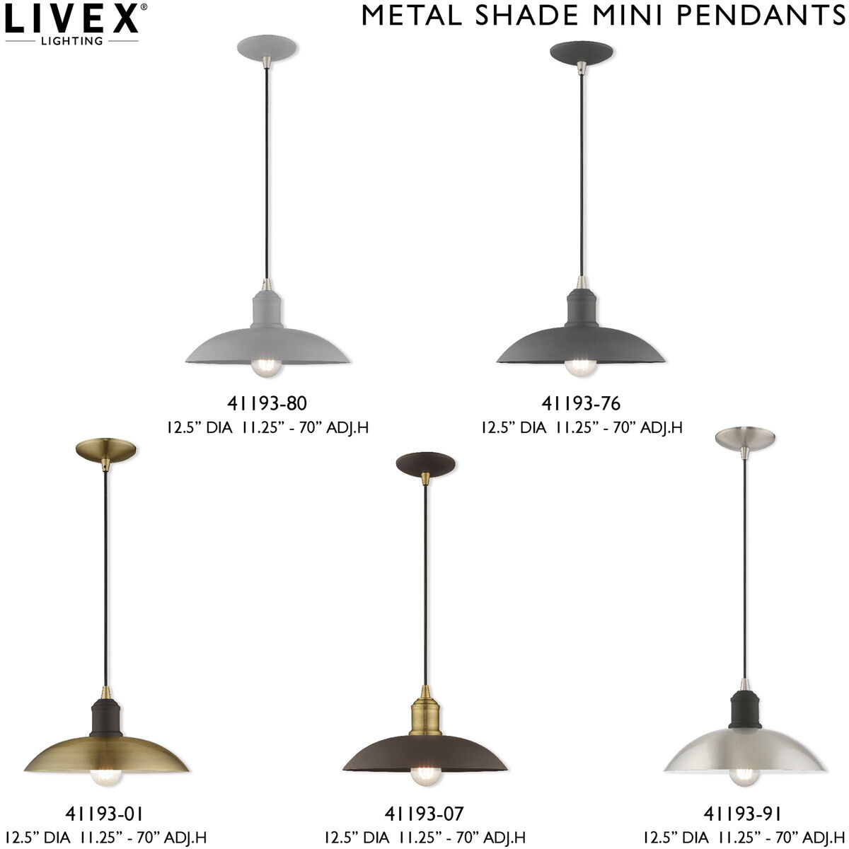 Allison 1 Light 12.5 inch Antique Brass Mini Pendant Ceiling Light