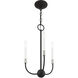 Clairmont 3 Light 12 inch Black with Brushed Nickel Accents Chandelier Ceiling Light