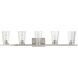Cityview 5 Light 40 inch Brushed Nickel Vanity Sconce Wall Light, Extra Large