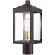 Nyack 1 Light 15.25 inch Bronze with Antique Brass Cluster Small Outdoor Post Top Lantern in Bronze with Antique Brass Cluser