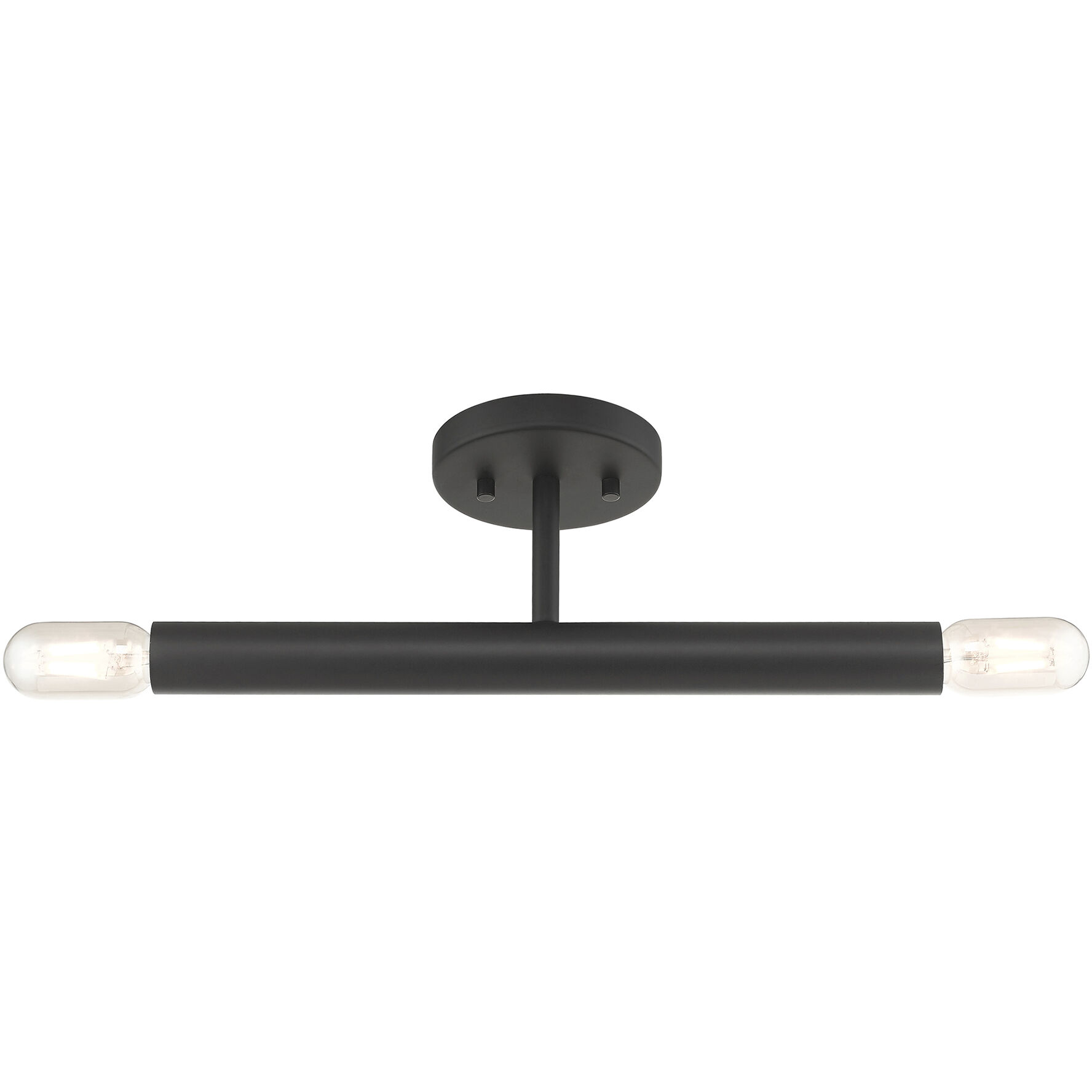 Copenhagen 2 Light 5.13 inch Black Semi-Flush Ceiling Light