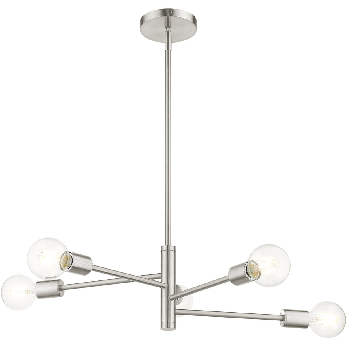 Bannister 5 Light 24 inch Brushed Nickel Chandelier Ceiling Light