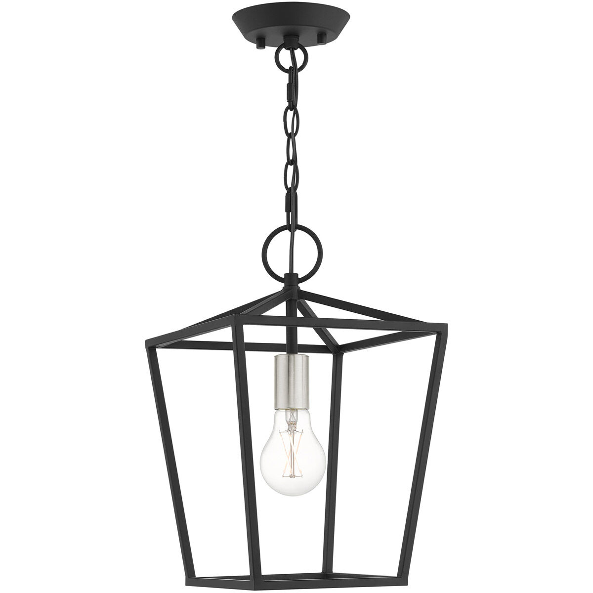 Devone 1 Light 10 inch Black Convertible Semi Flush/Lantern Ceiling Light