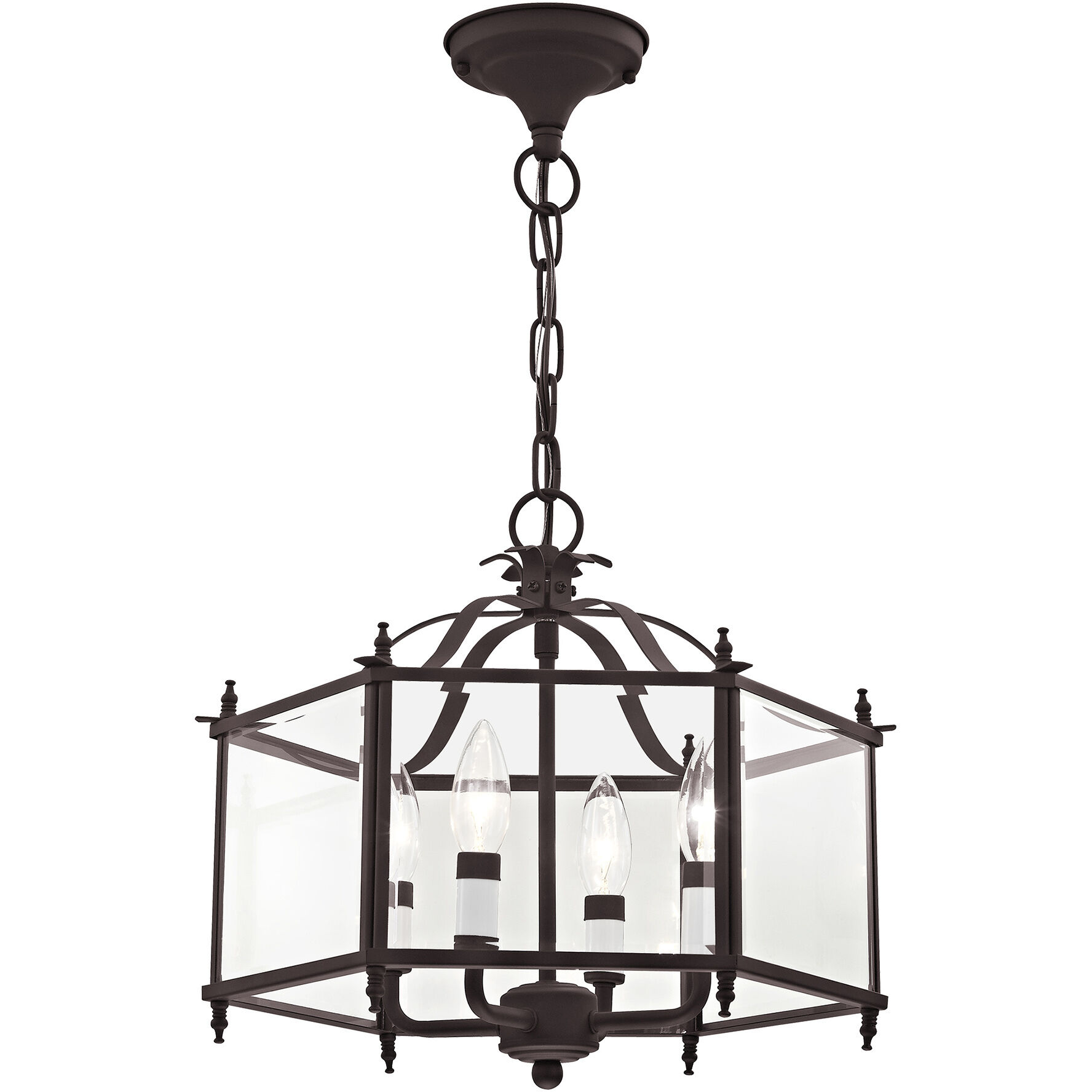 Livingston 4 Light 16 inch Bronze Convertible Pendant/Ceiling Mount Ceiling Light