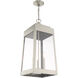 Oslo 3 Light 11 inch Brushed Nickel Outdoor Pendant Lantern