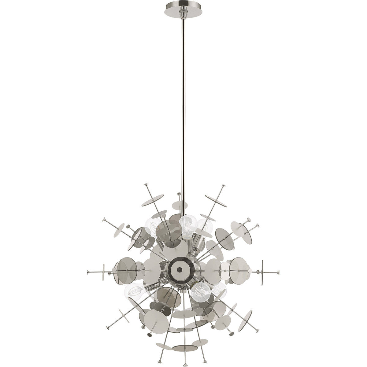 Circulo 6 Light 24 inch Polished Chrome Pendant Chandelier Ceiling Light