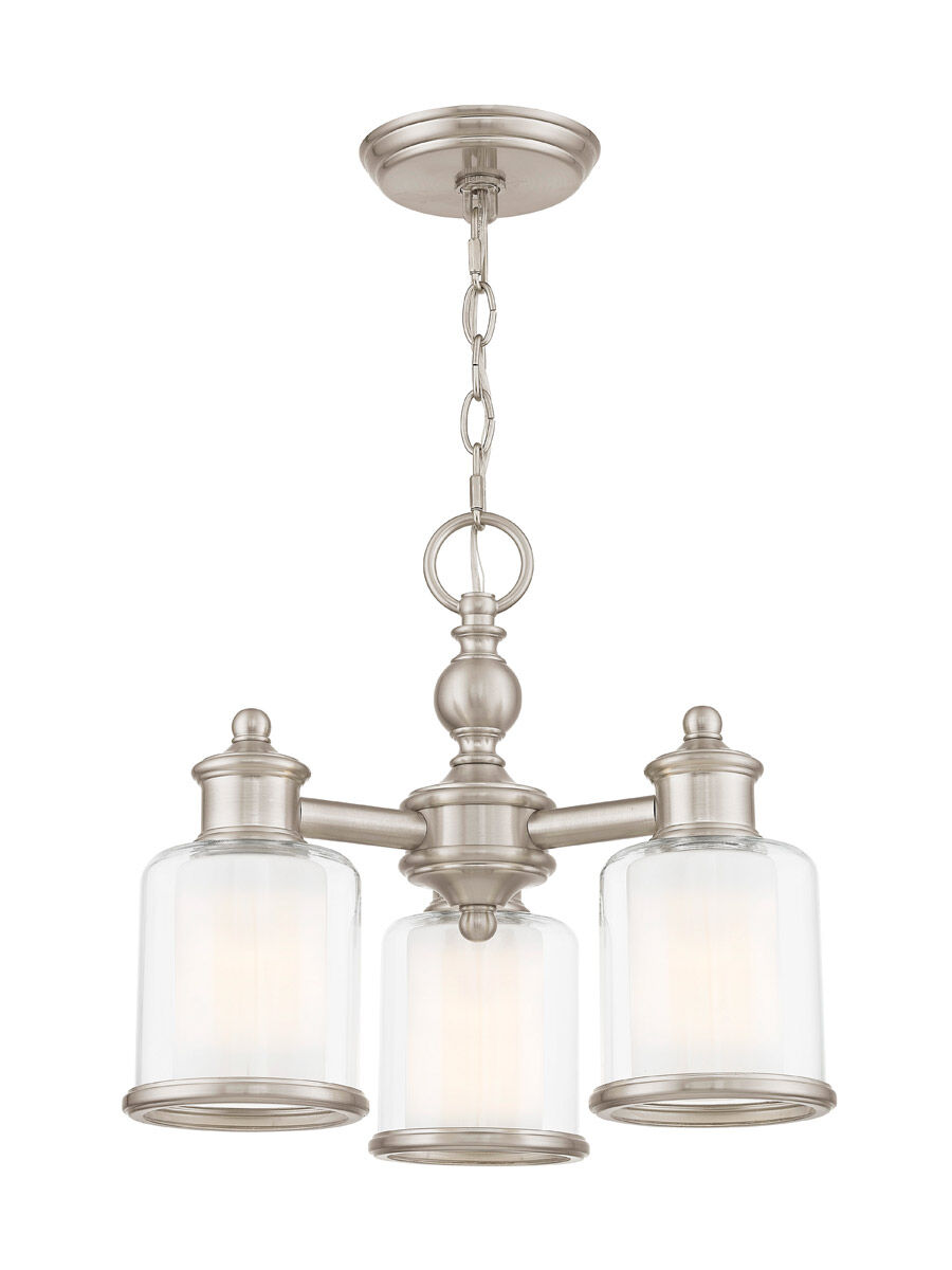 Middlebush 3 Light 16 inch Brushed Nickel Convertible Mini Chandelier/Ceiling Mount Ceiling Light