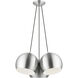 Piedmont 3 Light 22 inch Brushed Aluminum with Polished Chrome Accents Globe Pendant Ceiling Light