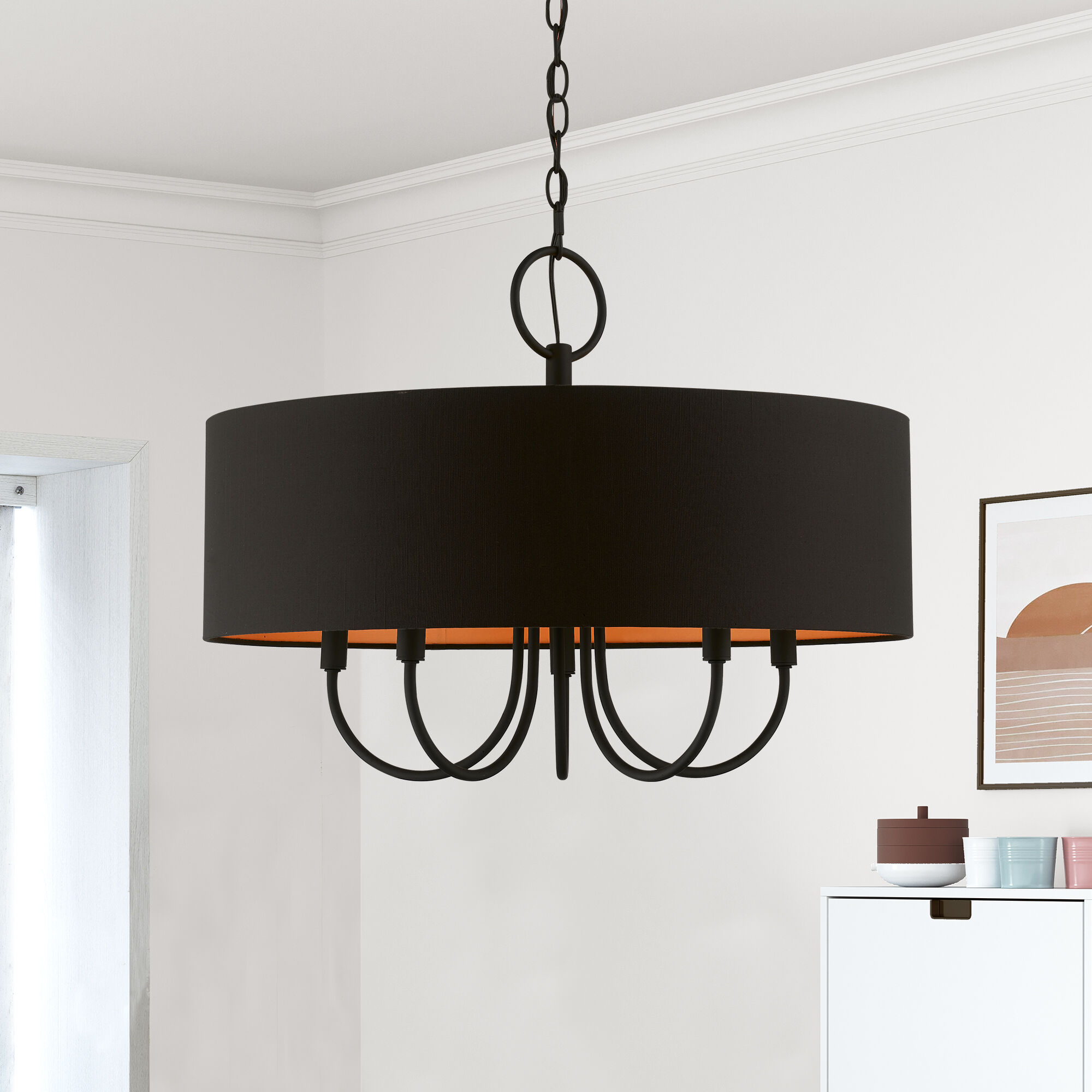 Bradhurst 5 Light 23 inch Black Pendant Chandelier Ceiling Light