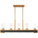 Buttonwood 8 Light 44 inch Aged Gold Linear Chandelier Ceiling Light