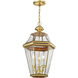 Georgetown 3 Light 13 inch Polished Brass Outdoor Pendant Lantern