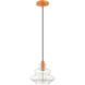Everett 1 Light 9 inch Shiny Orange Pendant Ceiling Light