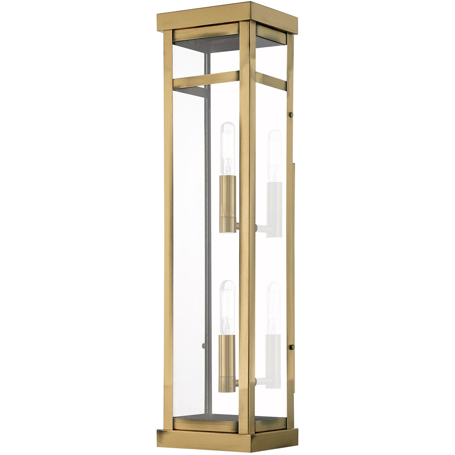 Hopewell 2 Light 22 inch Antique Brass Outdoor Wall Lantern 