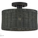 Weavington 1 Light 12 inch Black Medium Semi-Flush Ceiling Light, Medium