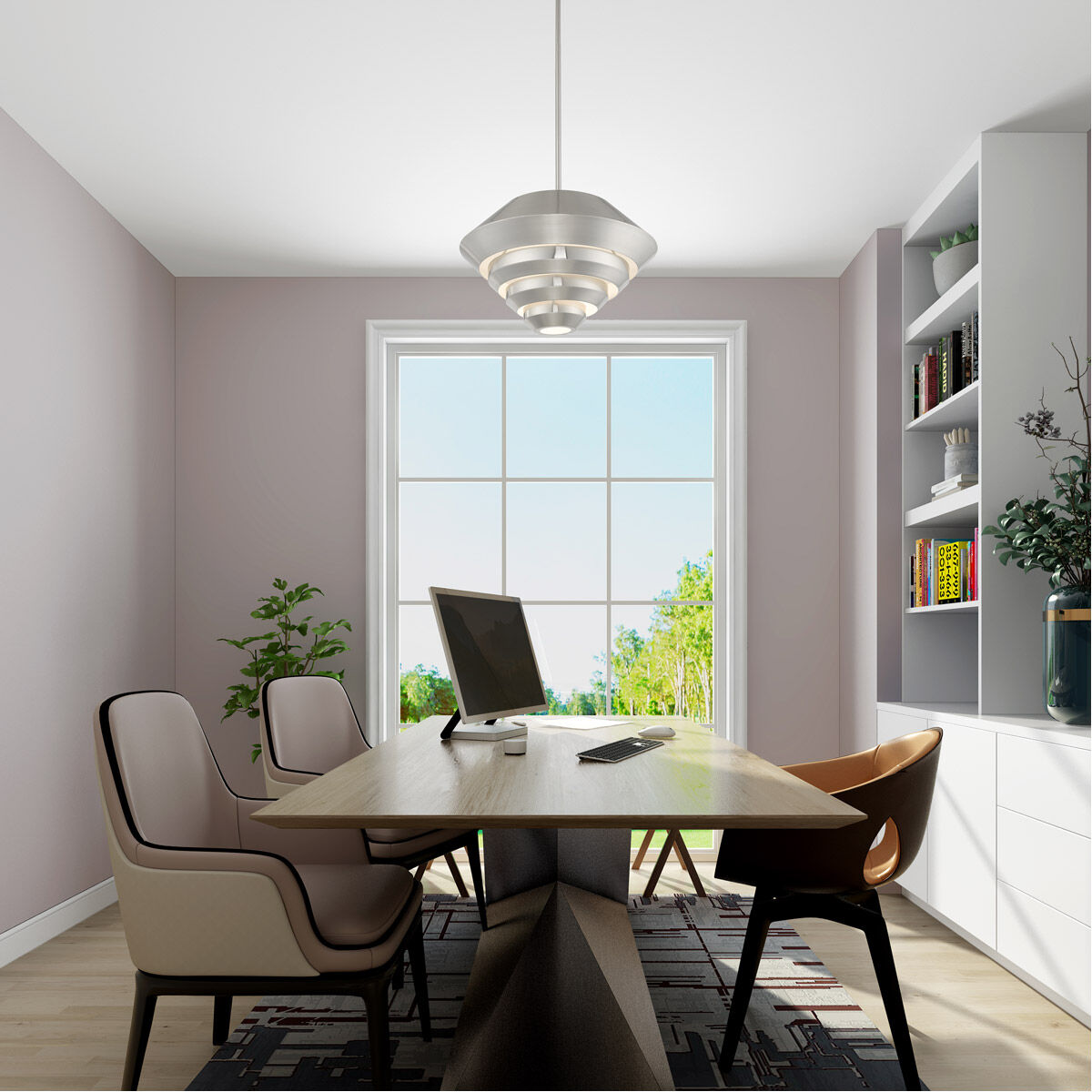 Amsterdam 1 Light 18 inch Brushed Nickel Mini Pendant Ceiling Light