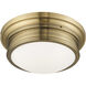 Astor 3 Light 16 inch Antique Brass Flush Mount Ceiling Light