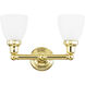 Classic 2 Light 16 inch Polished Brass Bath Vanity Wall Light