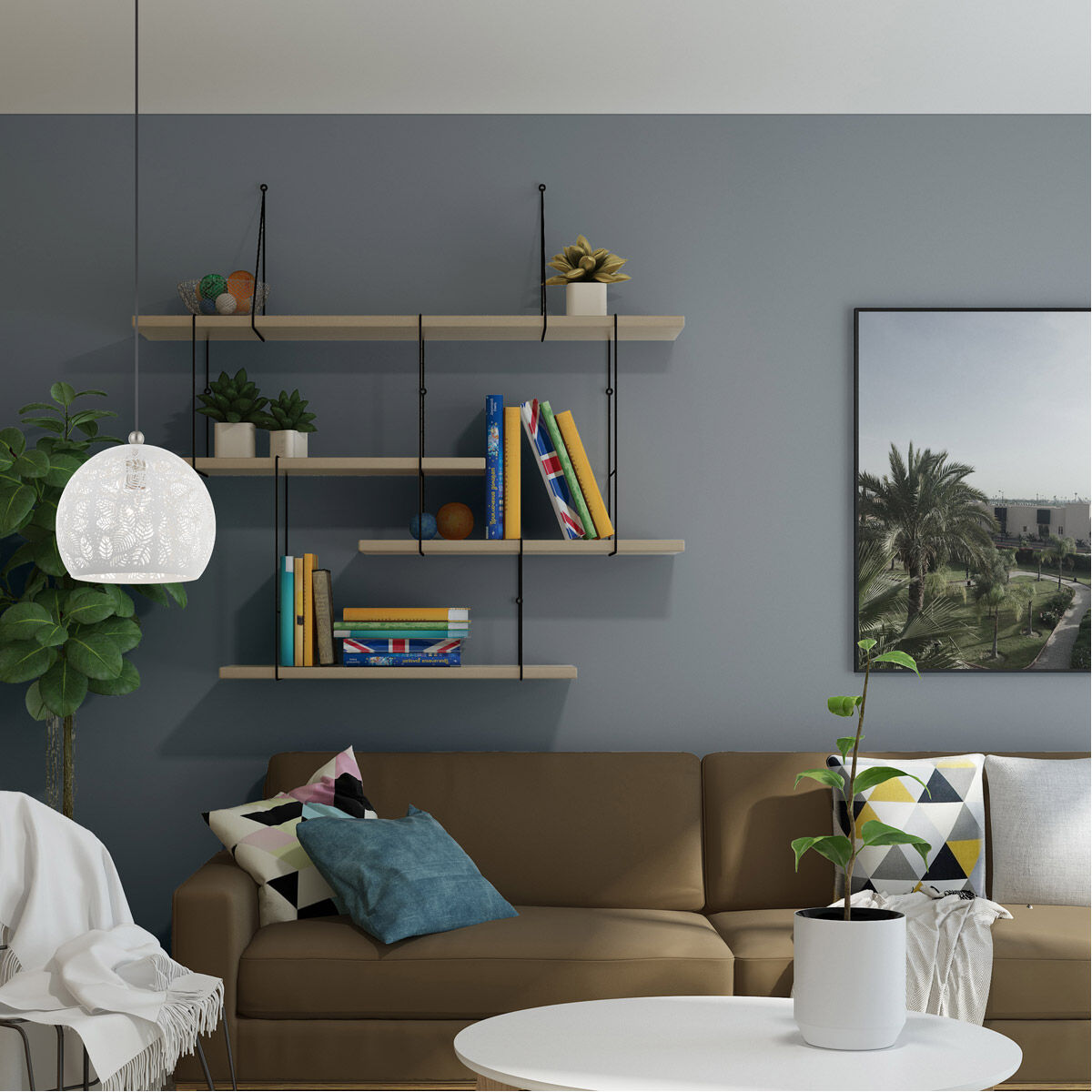 Chantily 1 Light 12 inch White with Brushed Nickel Accents Pendant Ceiling Light