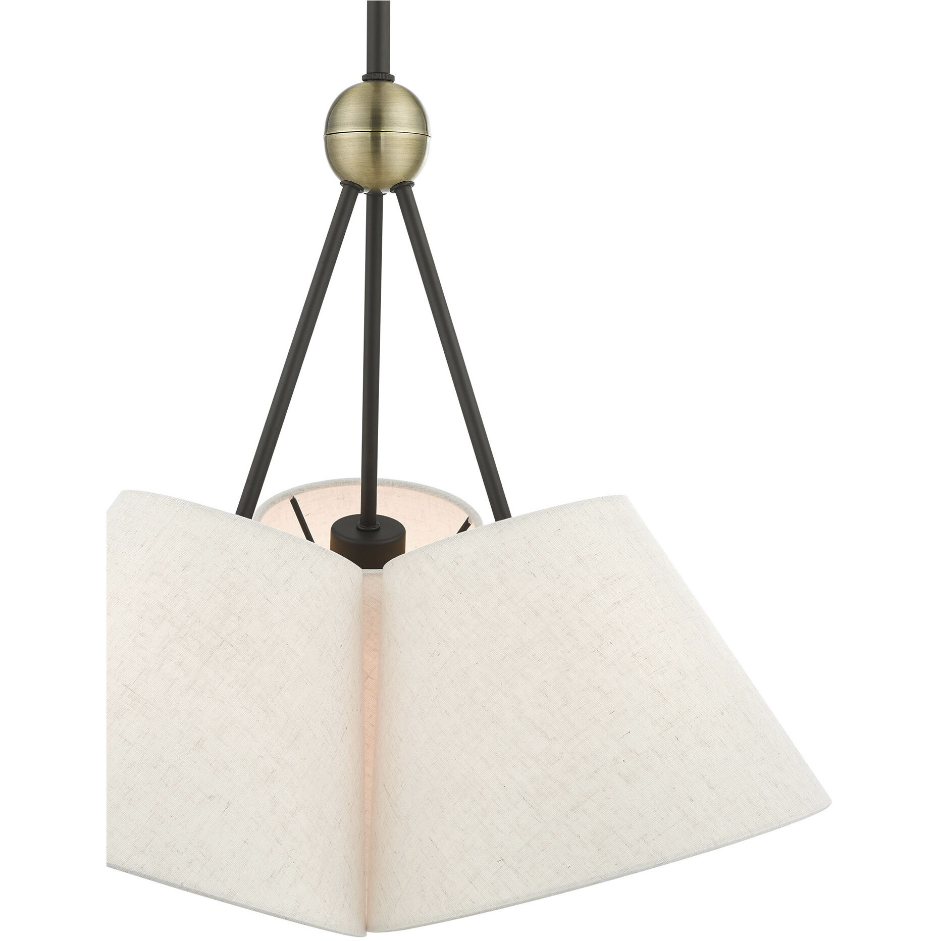 Prato 3 Light 21 inch Bronze with Antique Brass Accents Chandelier Ceiling Light