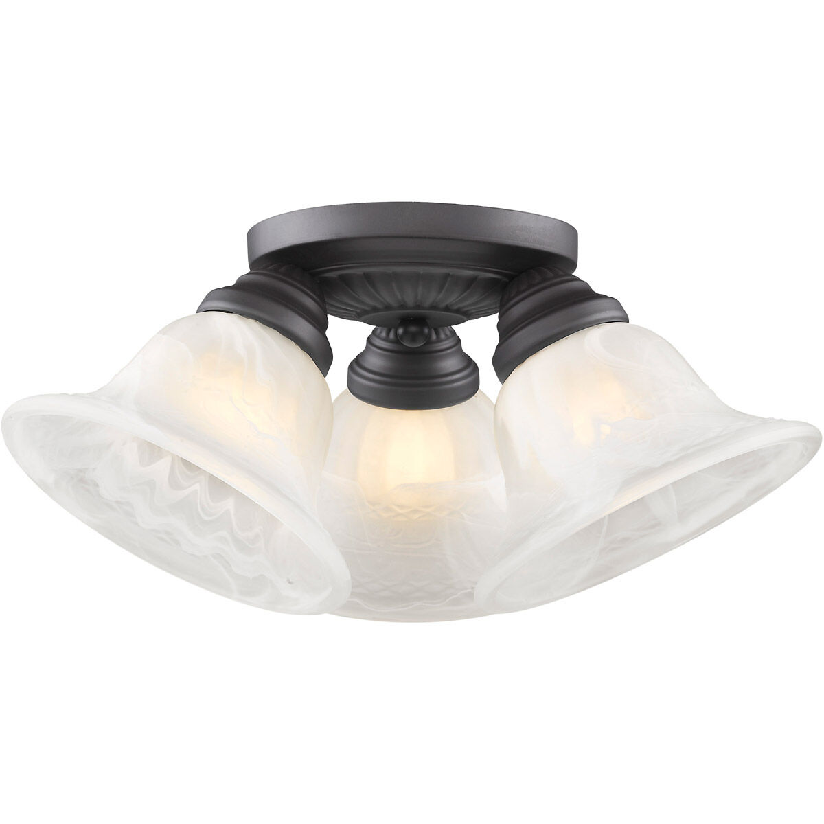 Edgemont 3 Light 15 inch Bronze Semi-Flush Mount Ceiling Light