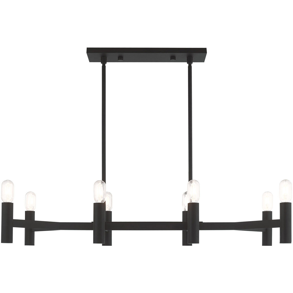 Copenhagen 8 Light 40 inch Black Linear Chandelier Ceiling Light