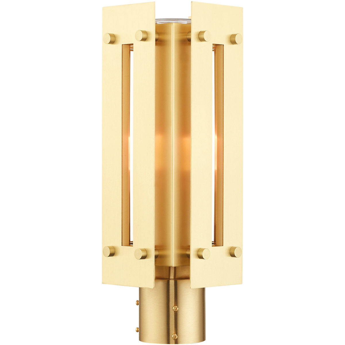 Utrecht 1 Light 16 inch Satin Brass Outdoor Post Top Lantern