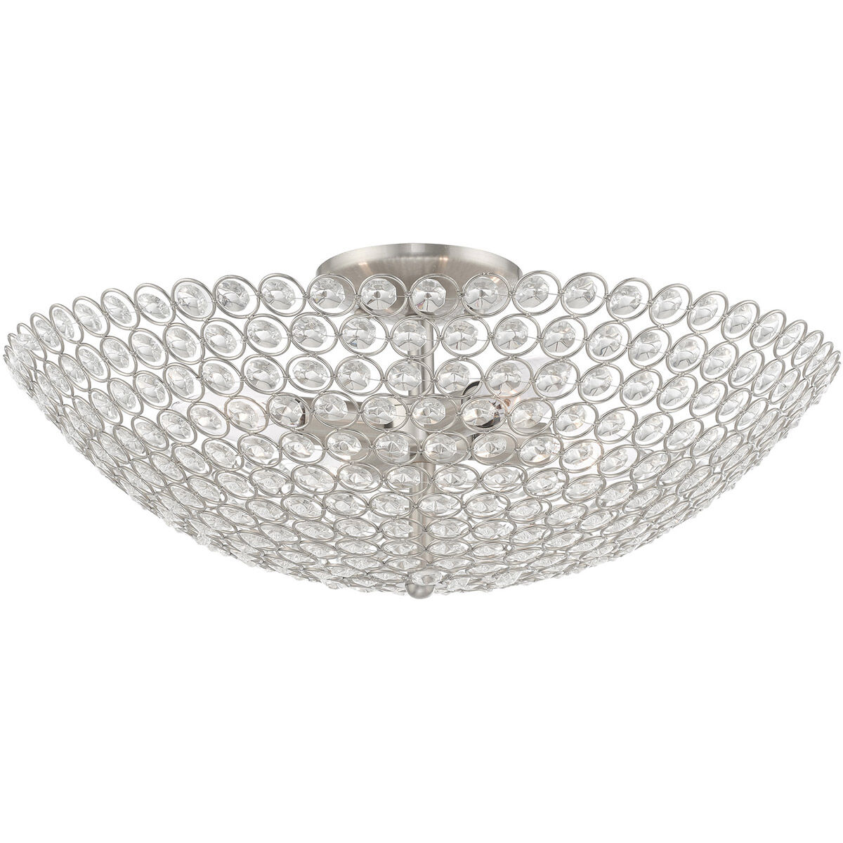 Cassandra 4 Light 20 inch Brushed Nickel Semi-Flush Mount Ceiling Light