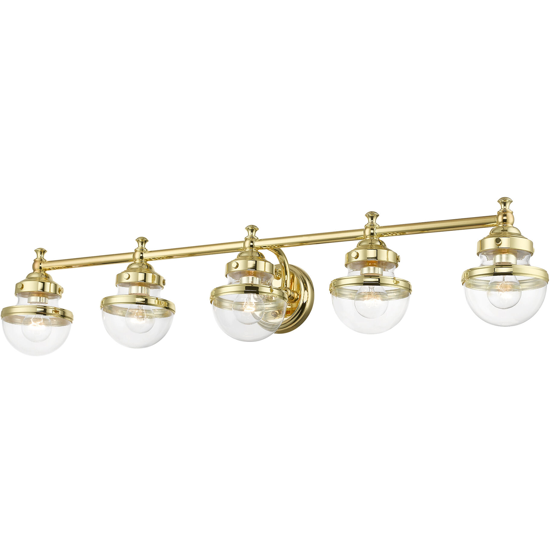 Oldwick 5 Light 42 inch Polished Brass Vanity Sconce Wall Light, Large
