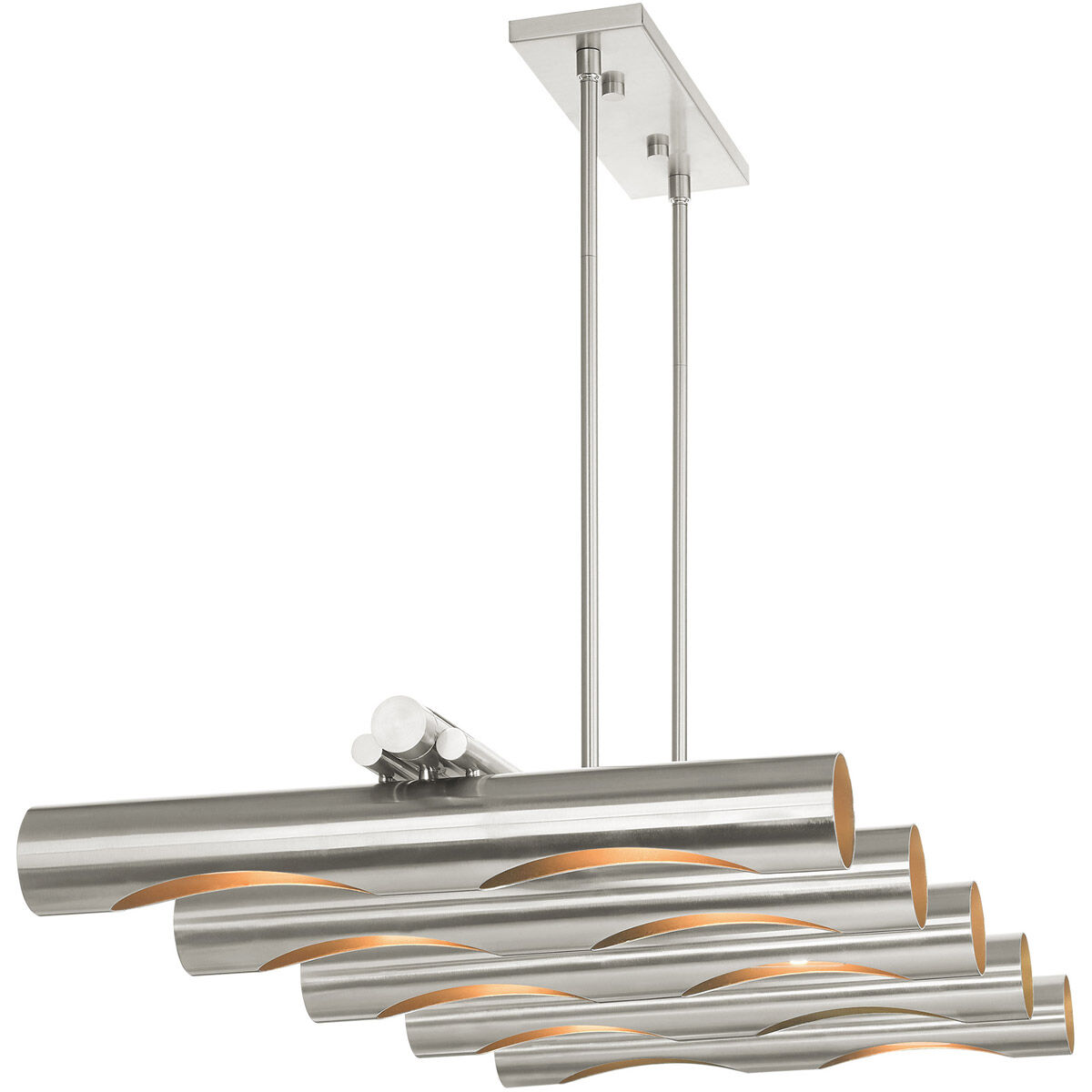 Novato 10 Light 50 inch Brushed Nickel Linear Chandelier Ceiling Light