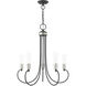 Bari 5 Light 25 inch Scandinavian Gray with Brushed Nickel Accents Chandelier Ceiling Light