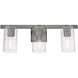 Clarion 3 Light 22.5 inch Black Chrome Vanity Sconce Wall Light