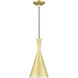 Waldorf 1 Light 7.25 inch Soft Gold with Polished Brass Accents Pendant Ceiling Light