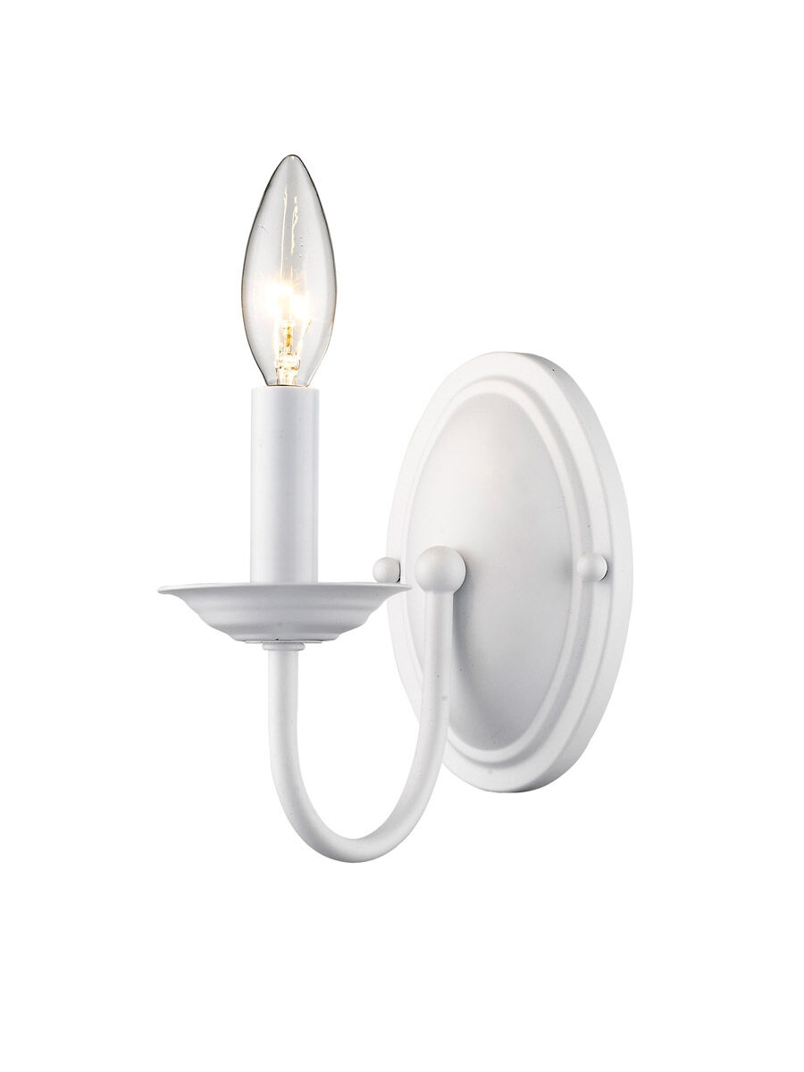 Home Basics 1 Light 4 inch White Wall Sconce Wall Light